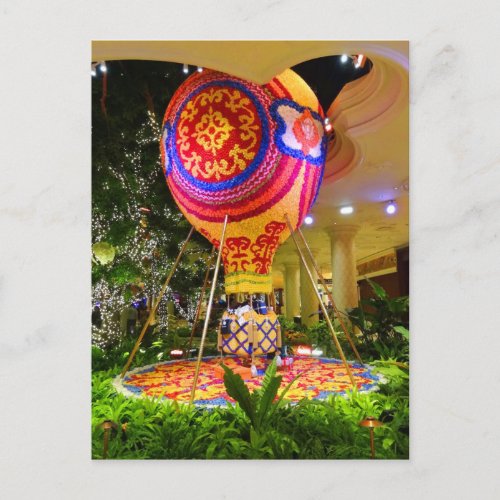 Floral Hot Air Balloon Postcard