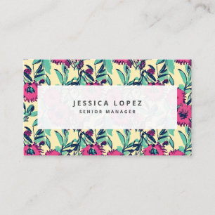 Floral Hot Pink Floral Painting Generic Business C Business Card