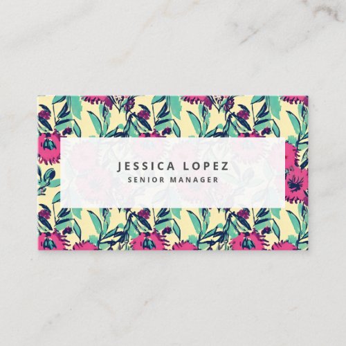 Floral Hot Pink Floral Painting Generic Business C Business Card