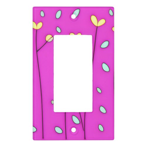 Floral Hot Pink  Light Switch Cover