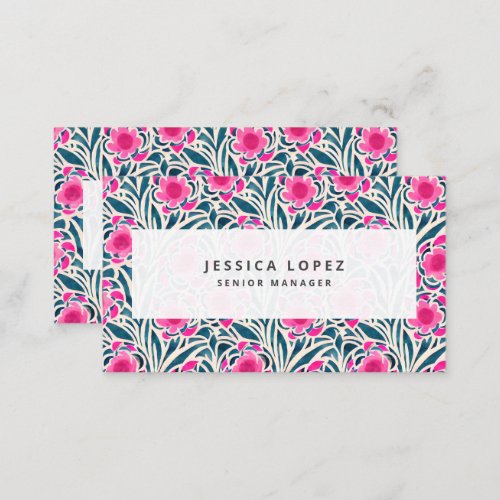 Floral Hot Pink Watercolor Professional Generic  B Business Card