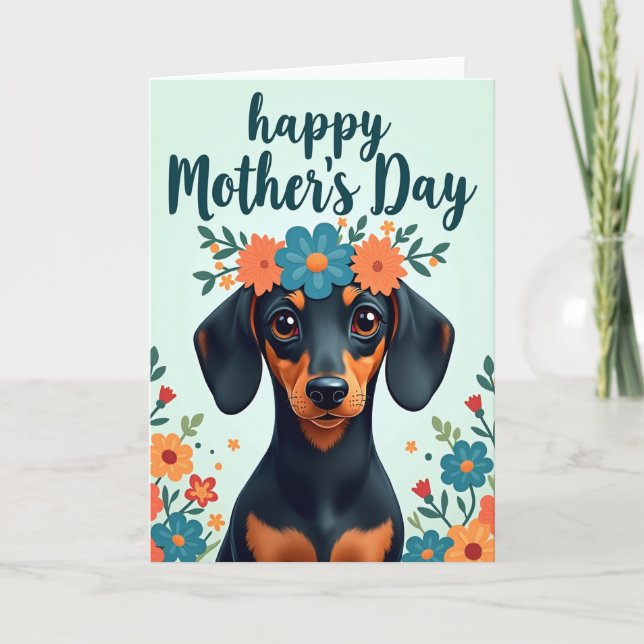 Floral Hound Greeting Card (Front)