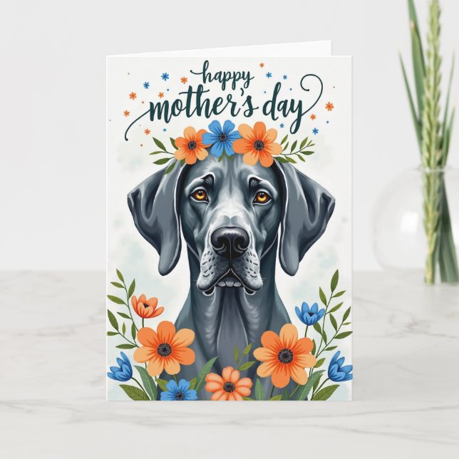 Floral Hound Mothers Day Card (Front)