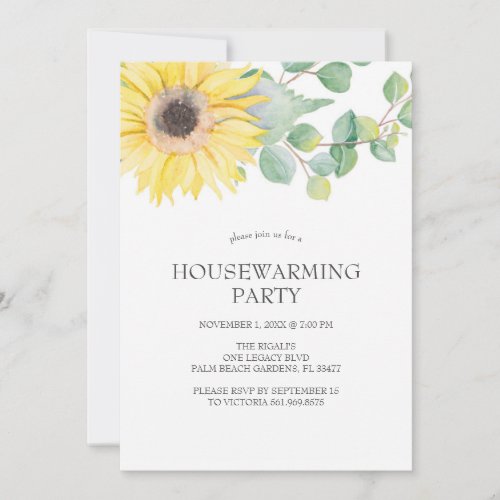 Floral House Warming Invitations