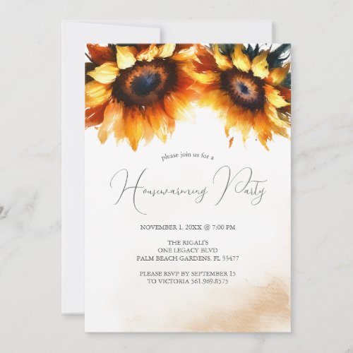 Floral House Warming Party Invitations