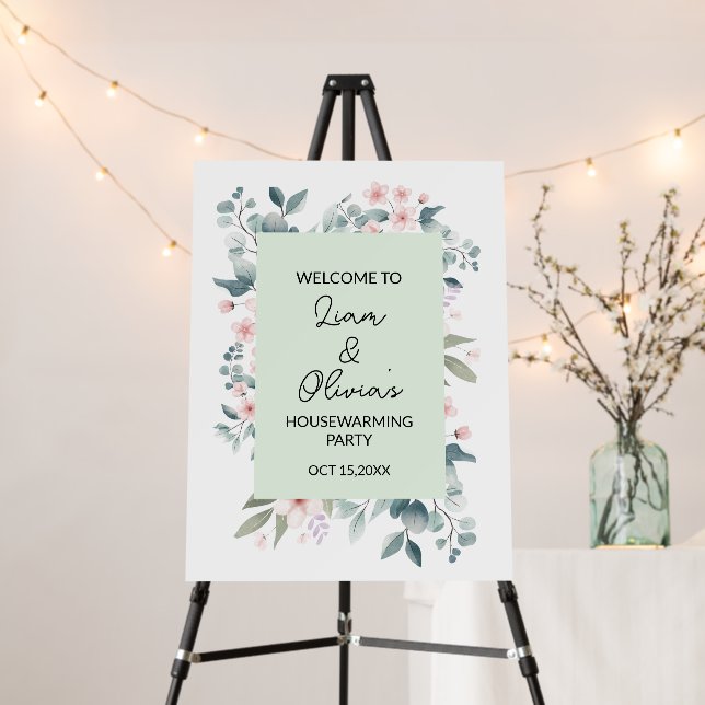 Floral Housewarming Party Entrance Welcome  Foam Board (In Situ (Stand))