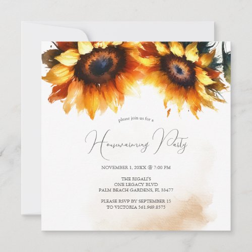 Floral Housewarming Party Invitations