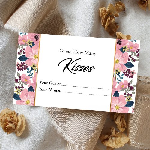 Floral How Many Kisses Bridal Enclosure Card