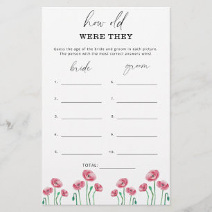 Floral How old were they bridal game