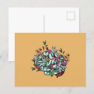Floral Human Brain Mental Health Awareness Postcard