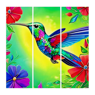 Floral Hummingbird Art Design