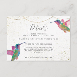 Floral Hummingbirds Details Enclosure Card
