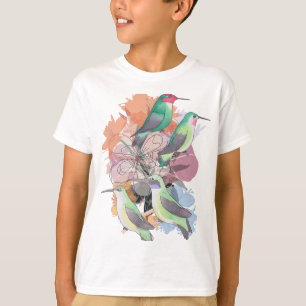 Floral Hummingbirds with flowers T-Shirt