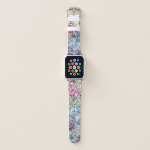 Floral Hydrangea Blue Pink Elegant Apple Watch Band