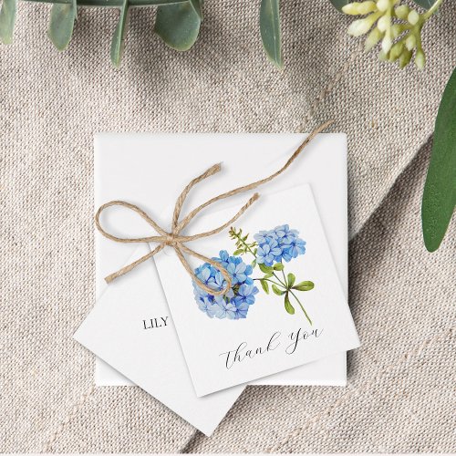  Floral Hydrangea Dusty Blue Wedding Thank You Favor Tags