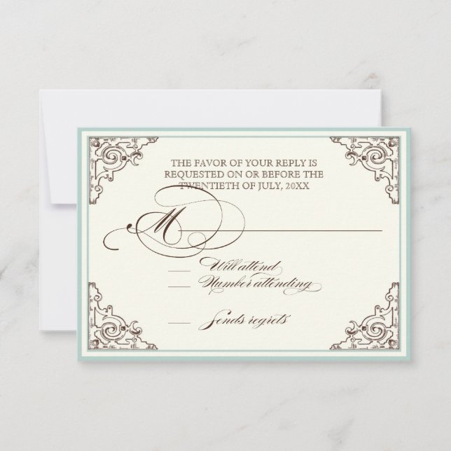 Floral Hydrangea Flower Seashell Swirls Beach RSVP Card (Front)