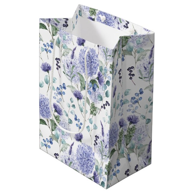 Floral Hydrangea Gift Bag (Front Angled)