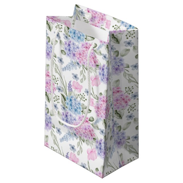Floral Hydrangea Gift Bag (Front Angled)