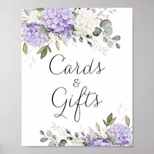 Floral Hydrangea Greenery Wedding Cards Gift  Poster