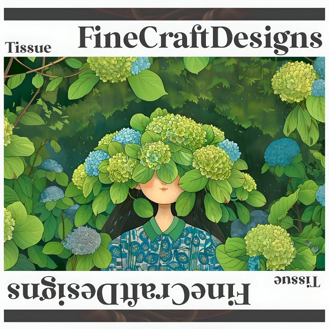 Floral Hydrangea Hat Fun Garden Decoupage Righ 146 Tissue Paper (Creator Uploaded)