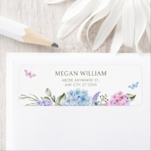 Floral hydrangea  label