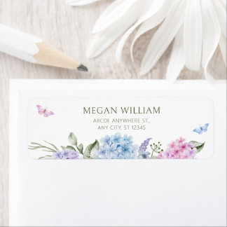 Floral hydrangea label