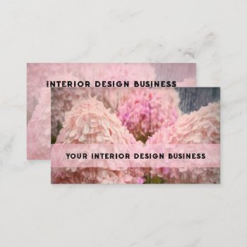 Floral Hydrangea Pink Rustic Vintage Wood Grain Business Card by MargSeregelyiPhoto at Zazzle