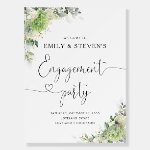 Floral Hydrangeas Engagement Party Foam Board 