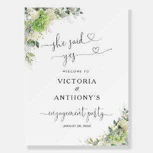 Floral Hydrangeas Engagement Party Foam Board