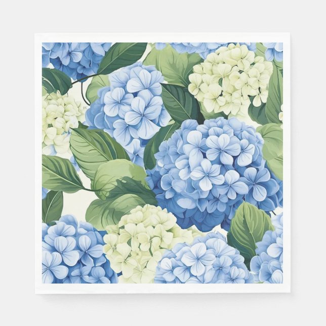 Floral Hydrangeas Paper Napkins (Front)