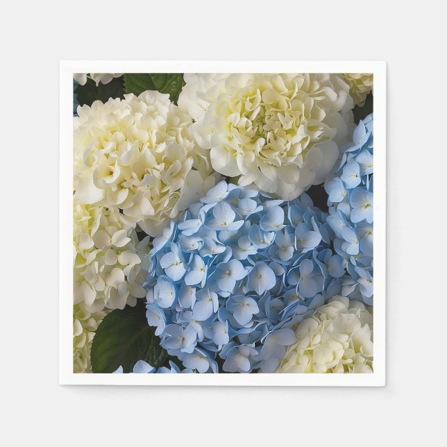 Floral Hydrangeas Paper Napkins (Front)
