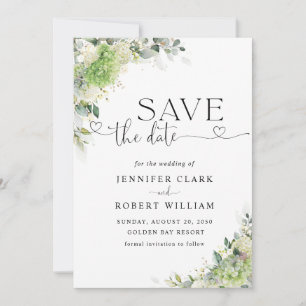 Floral Hydrangeas Wedding Save The Date