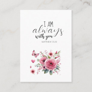 Floral I am always with you Funeral Prayer Card