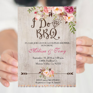 Floral I Do BBQ Barbecue Shower Invitation