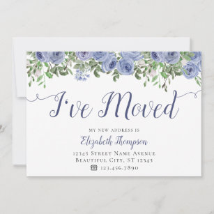 just moved card roses new address card I moved announcement card Elegant floral address change announcement card moving announcement