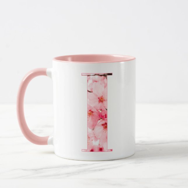 Floral I Initial Mug | Personalized Name & Traits (Left)