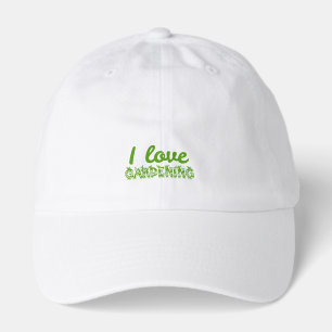 Floral "I Love Gardening" Typography Hat