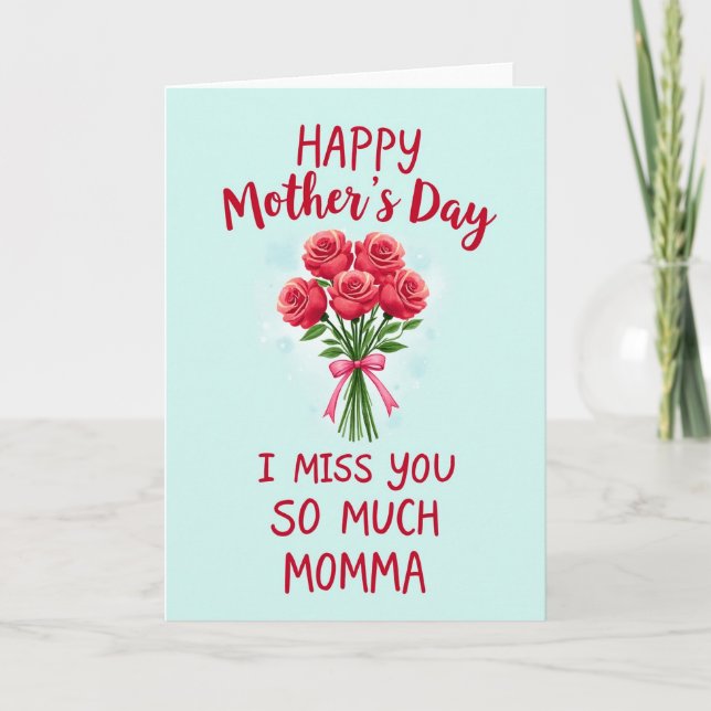 Floral I Miss You Momma Card (Front)