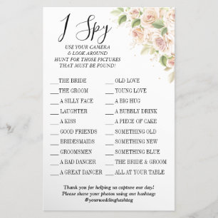Floral I spy wedding reception game card Flyer