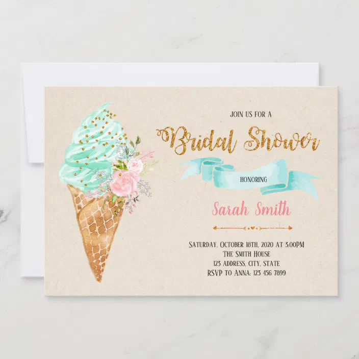 Ice cream bridal shower invitations Clearance
