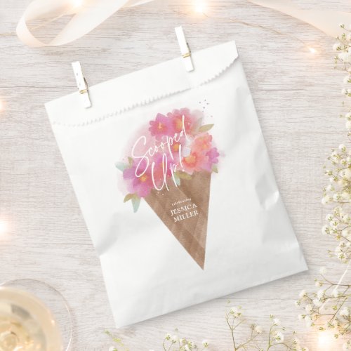 Floral Ice Cream Cone Bridal Shower Scooped Up Favor Bag