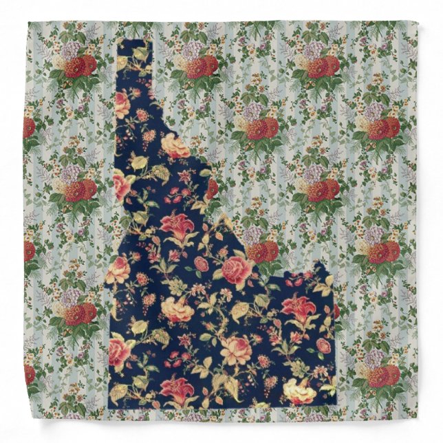Floral Idaho State Bandana Two Tone High Contras (Front)