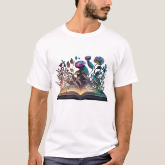 Floral Illumination: Blossoming Knowledge in Neon  T-Shirt