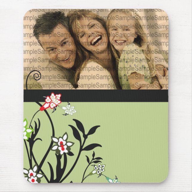 Floral Illustration_3 with PHOTO template Mousepad (Front)