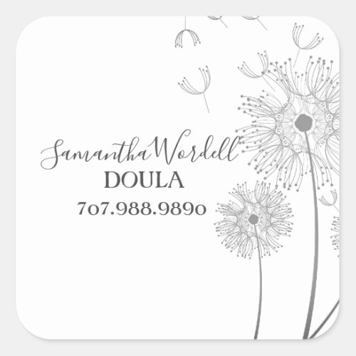 Floral Illustration Birth Doula Or Midwife Busines Square Sticker