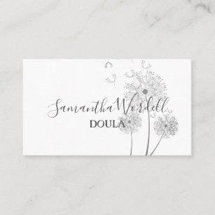Floral Illustration Birth Doula Or Midwife Business Card
