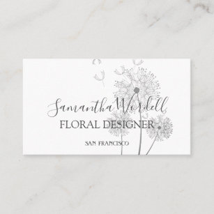 Floral Illustration Florist Business Card