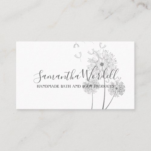 Floral Illustration Handmade Bath And Body Product Business Card