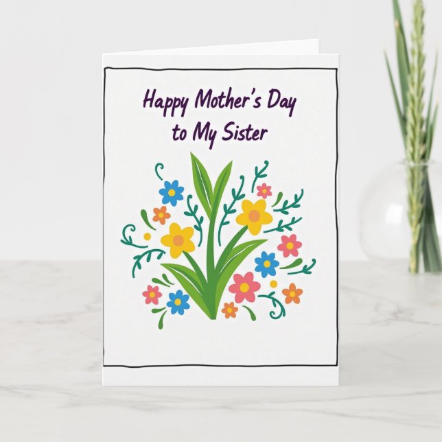 Floral Illustration Mother Card (Front)