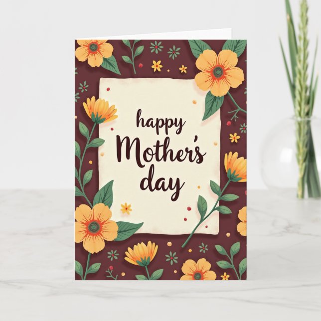 Floral Illustration Mothers Card (Front)